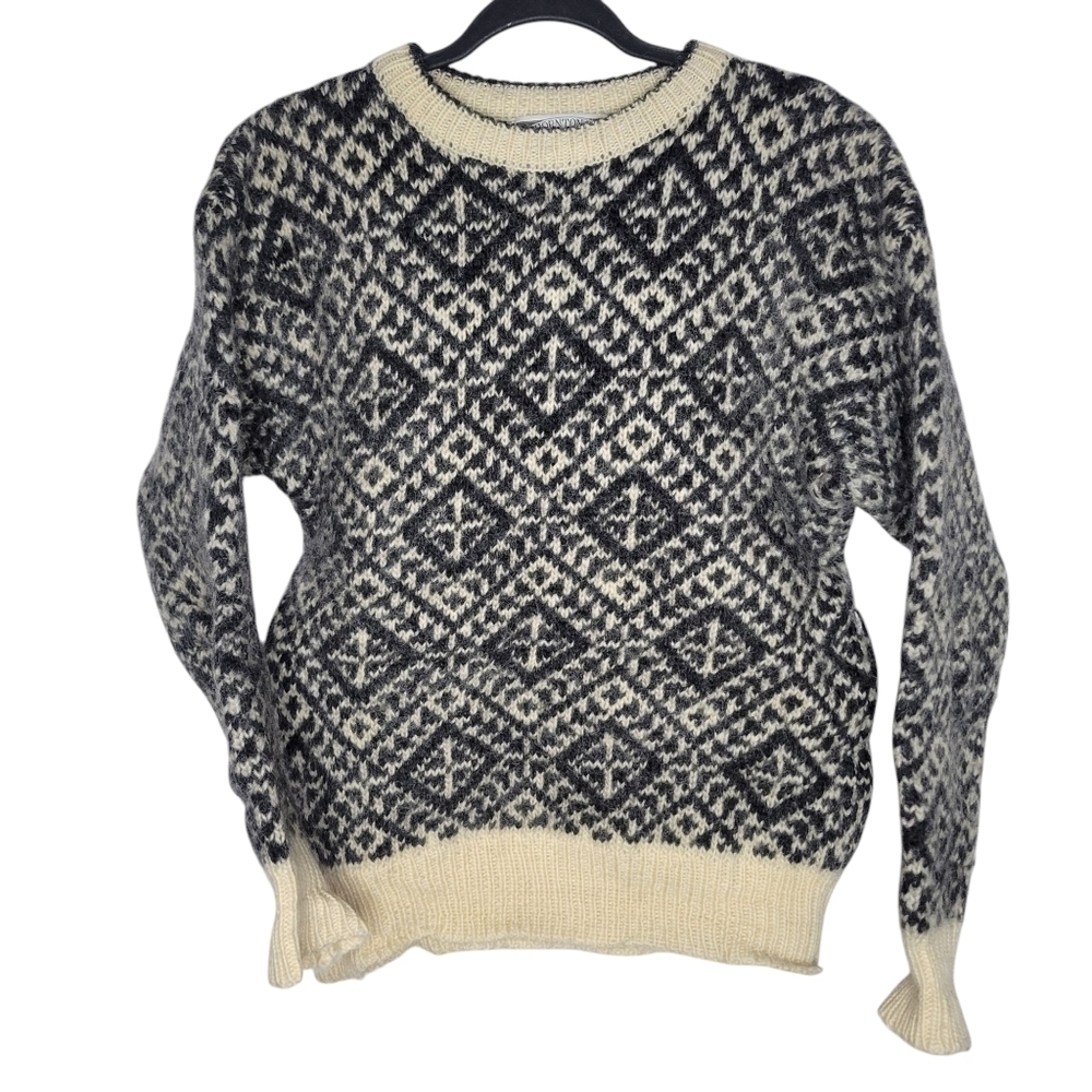 Vintage 90s Thornton Bay Nordic Style 100% Wool Sweater Size Medium